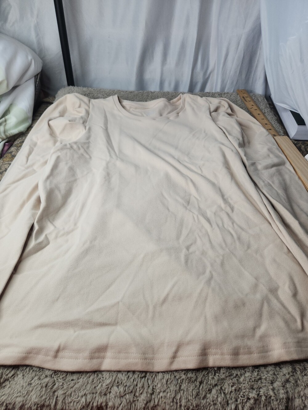 Long-Sleeve Crewneck Shirt - Cream - Tapata - L